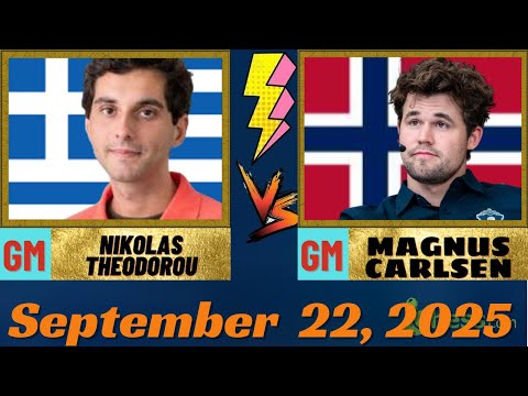 🔴 Magnus Carlsen vs Nikolas Theodorou | 23.9.2025