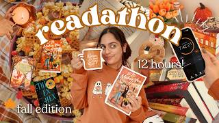 12 HOUR READATHON *fall edition* 🕰️🍂☠️🍁 fall snack hunt, reading fall books, (& LOT'S of coffee!)