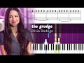 Olivia Rodrigo - the grudge - Accurate Piano Tutorial with Sheet Music