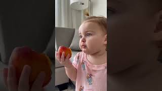 cute baby eating apple😋