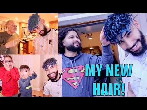 My Whole FAMILY Reacts To My BLUE HAIR!!!