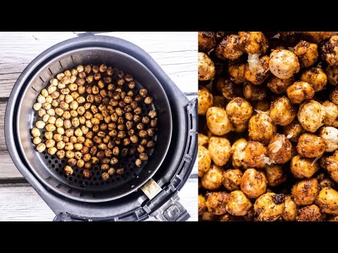 AIR FRYER CHICKPEAS RECIPE | CRISPY CHICKPEAS IN AIR FRYER | ROASTED CHICKPEAS WITHOUT OVEN