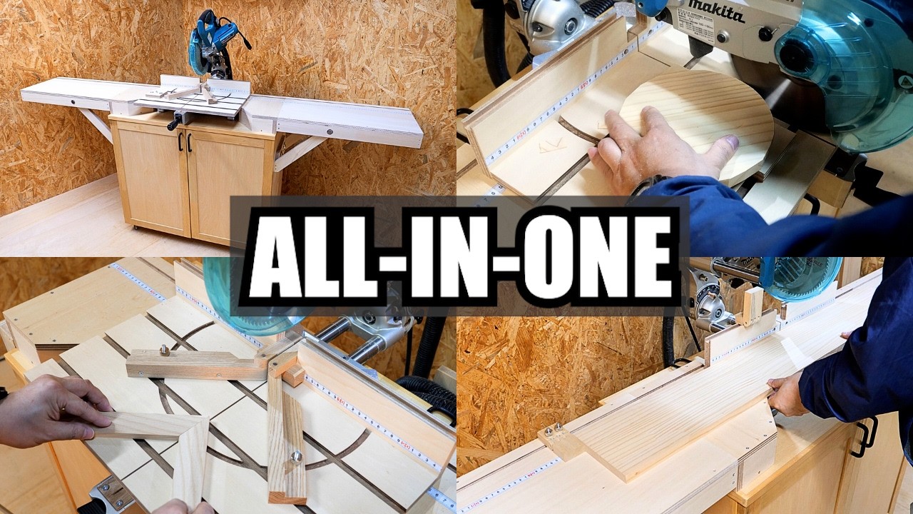 The Ultimate SPACE SAVING Miter Saw Station | All-In-One Workshop Upgrade