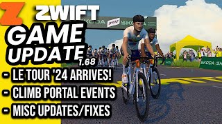 ZWIFT Game Update 1.68 // Le Tour 2024 Arrives // Climb Portal Events!