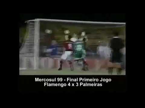 Flamengo 4x3 Palmeiras - Copa Mercosul 1999 final 1º jogo - Melhores momentos e gols - 16/12/1999