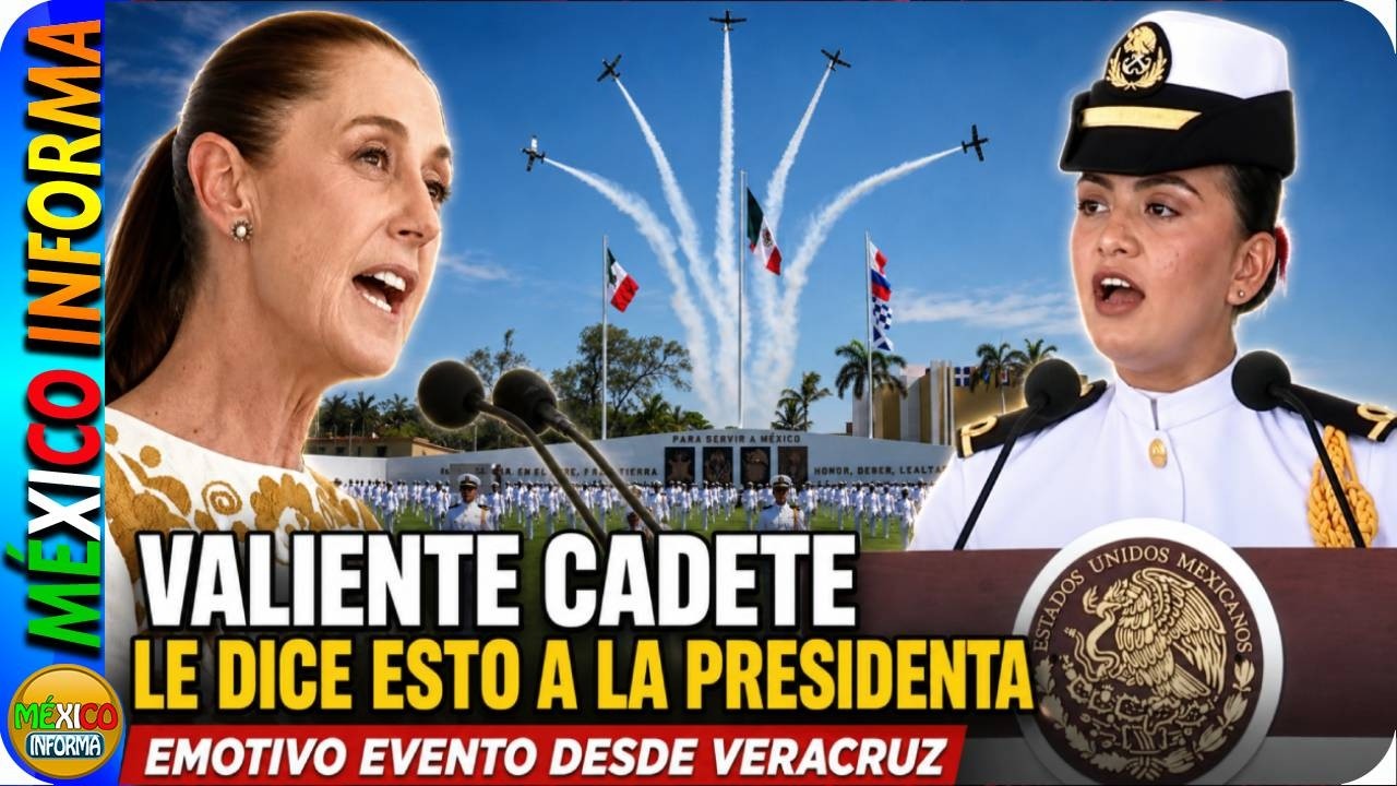VALIENTE CADETE LE DIJO ESTO A LA PRESIDENTA EN PLENO EVENTO. EMOTIVO MENSAJE DESDE VERACRUZ.