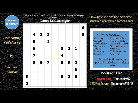 How To Solve Enthralling Sudoku Without Pencil Marks - Sudoku Handmade Classics #39