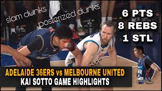 KAI SOTTO HIGHLIGHTS ADELAIDE 36ERS vs MELBOURNE UNITED JAN 22, 2022 NBL AUSTRALIA