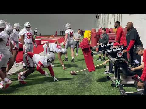 Ohio State D-line drills first day of spring ball