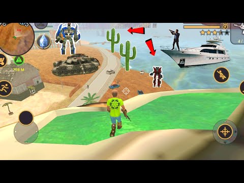 Vegas Crime Simulator (Vegas Hero on Green Alien Ship) Car Robots in Four Legs Ship - Gameplay HD