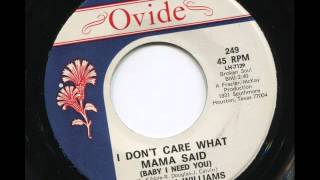 SEBASTIAN WILLIAMS - I don't care what mama said (baby i need you) - OVIDE
