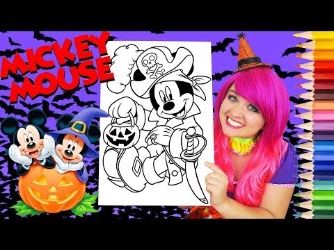 Coloring Halloween Mickey Mouse Coloring Book Page Prismacolor Colored Pencil | KiMMi THE CLOWN Video