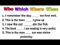 Who - Which - Where - When - Whose :- Relative Pronouns | Relative Pronouns Quiz