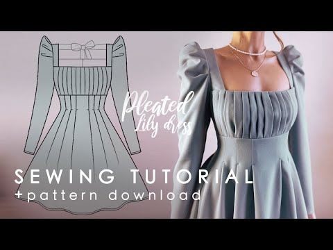 Pleated Dress With Bow Back Detail Sewing Tutorial +...