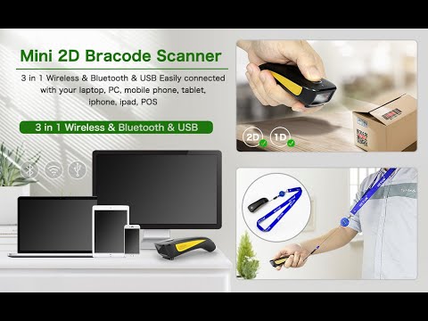 NETUM QR Code Scanner, Mini Barcode Scanner Bluetooth Compatible