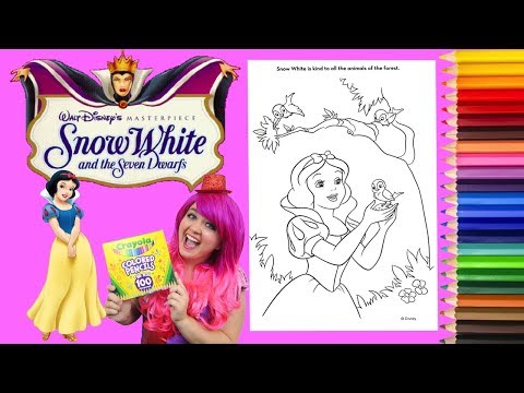 Coloring Snow White Disney Princess Coloring Book Page Colored Pencil Prismacolor | KiMMi THE CLOWN Video