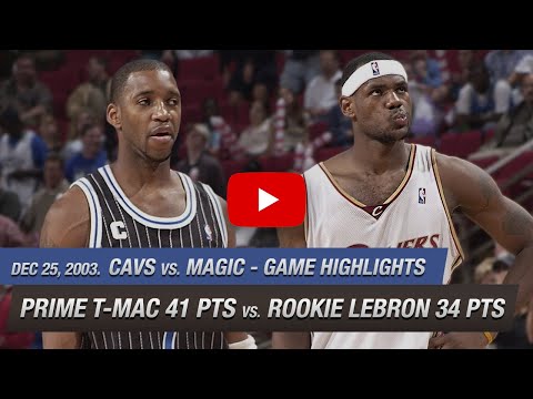 2003.12.25 Cavs vs Magic Game Highlights - McGrady outduels rookie LeBron James HD