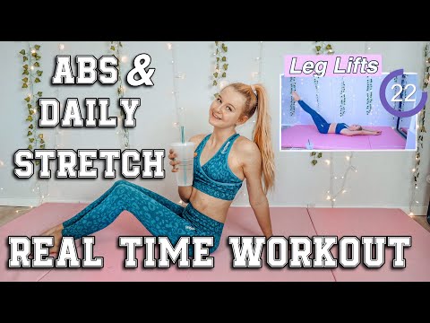 REAL-TIME WORKOUT ROUTINE ABS & DAILY STRETCHES | MaVie Noelle
