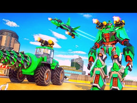 Mechanical Excavator Robot Flying Robot Transformer City Rescue Mission Android Gameplay By Games Zo