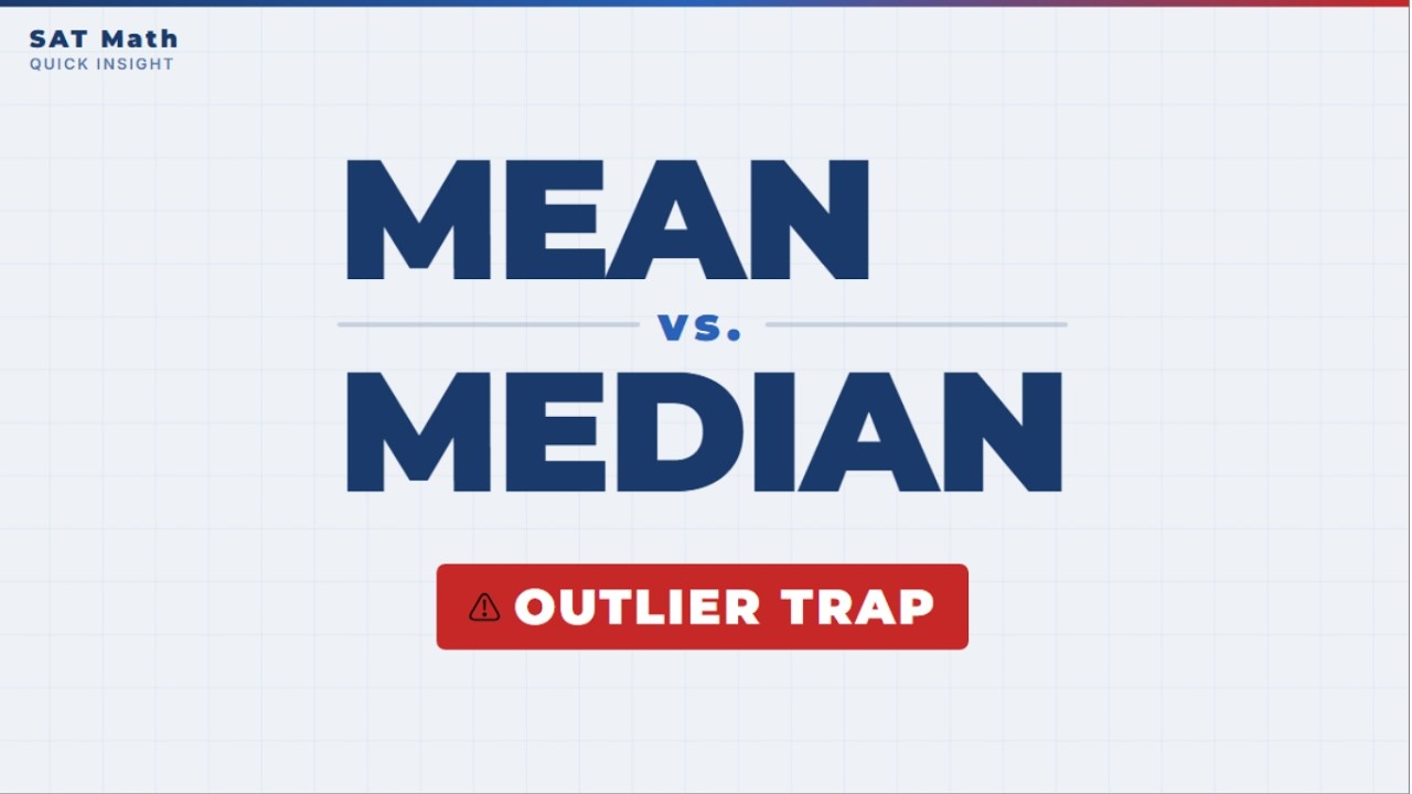 SAT Math – Data Analysis | Mean vs. Median (Outlier Trap)