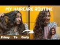 My SIMPLE HAIRCARE ROUTINE!🌸😍| WITHOUT curl cream or gel😱| Frizzy to Curly!| NEHA MATHEW