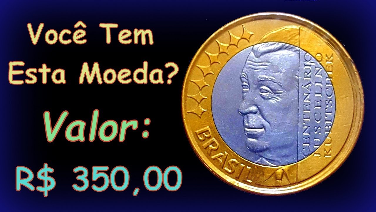 Moeda 1 Real valiosa JK - Juscelino kubitschek: Valor normal e valores para reverso invertido!!