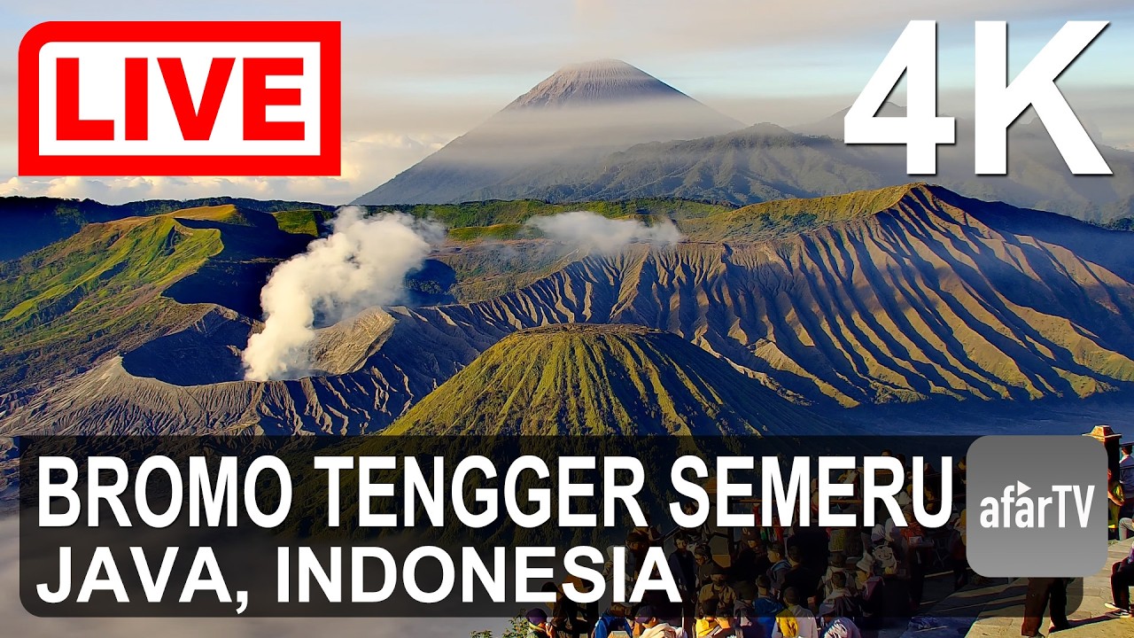 Live webcam view of Bromo & Semeru Volcano Panorama Cam