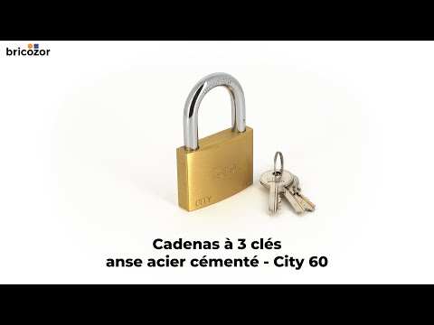 Cadenas à 3 clés - anse acier cémenté - City ISEO