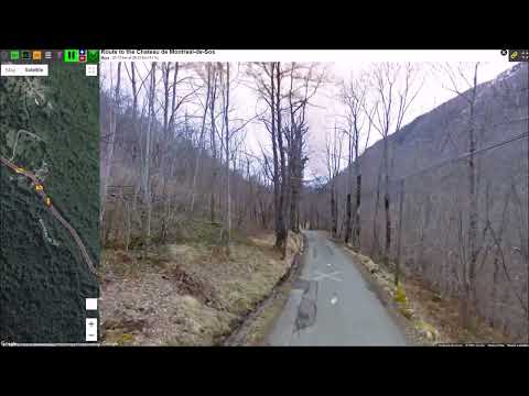 Street View Animation : French Pyrenees, route to the Chateau de Montreal-de-Sos