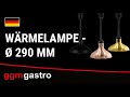 Lampa grzewcza na podczerwień – 275 W – Ø 290 mm – czarna  