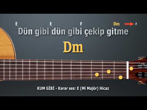 Kum Gibi gitar akorları - Hicaz makamı - E (mi majör) #akormerkezi