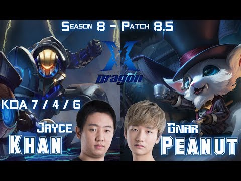KZ Khan JAYCE vs KZ Peanut GNAR Top - Patch 8.5 KR Ranked
