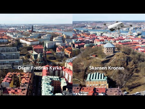 Drönarfilm | Oscar Fredriks Kyrka, Skansen Kronan & Linnégatan | 4K