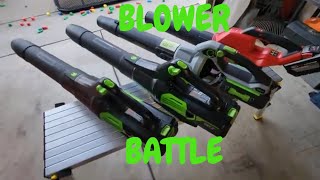 BLOWER BATTEL EGO VS GREENWORKS PRO VS MILWAUKEE + GREENWORK