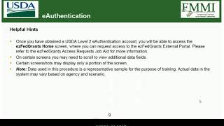ezFedGrants Training: eAuthentication