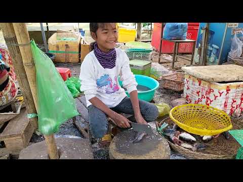 Wonderful Wet Market Scenes - People Activities, Fish, Vegetables, Pork, Fruits & More.