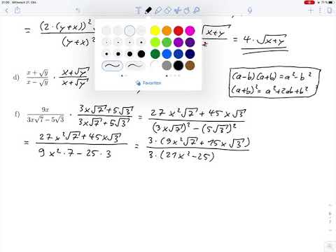 Übungsblatt1.2 – Nenner rationalisieren Aufg.6 und 7