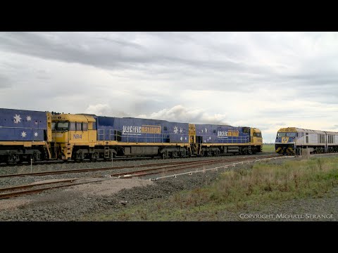 4PM4 Freight Train Crosses EL62 & EL60 Light Engines (3/10/2021) - PoathTV Australian Railways