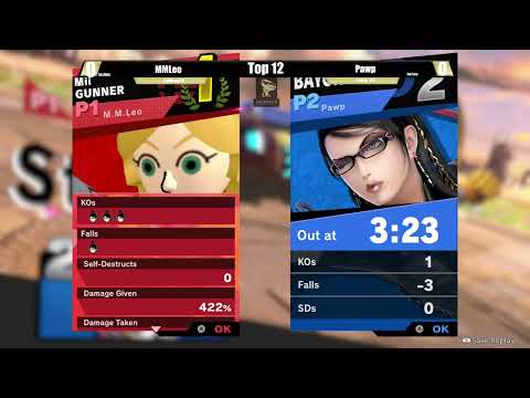 The Pit #16 SSBU Singles - MMLeo(Gunner) vs Pawp(Bayonetta) - Top 12 - No Sound