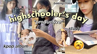 Highschooler’s Super PRODUCTIVE Day 📚: baking class, seventeen album unboxing, study 📖