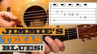 Jimmie&#39;s Texas Blues | BLUEGRASS Guitar Lesson with TAB