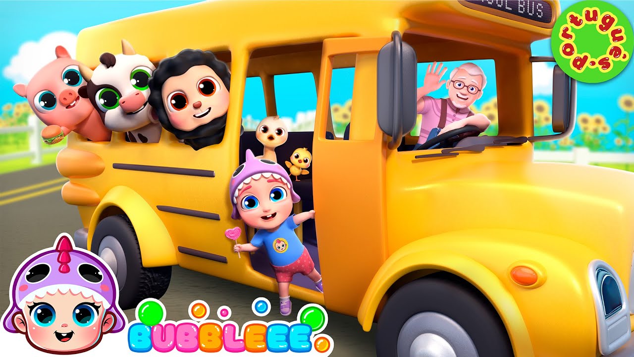 As Rodas do Ônibus 🚌 | Bubbleee Canções Infantis 🌟 | Versão com Animais da Fazenda 🐮🐷🐔