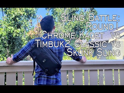 Sling Showdown Round 1 - Chrome Kadet Sling, Timbuk2 Mini Messenger, Skunk Sling