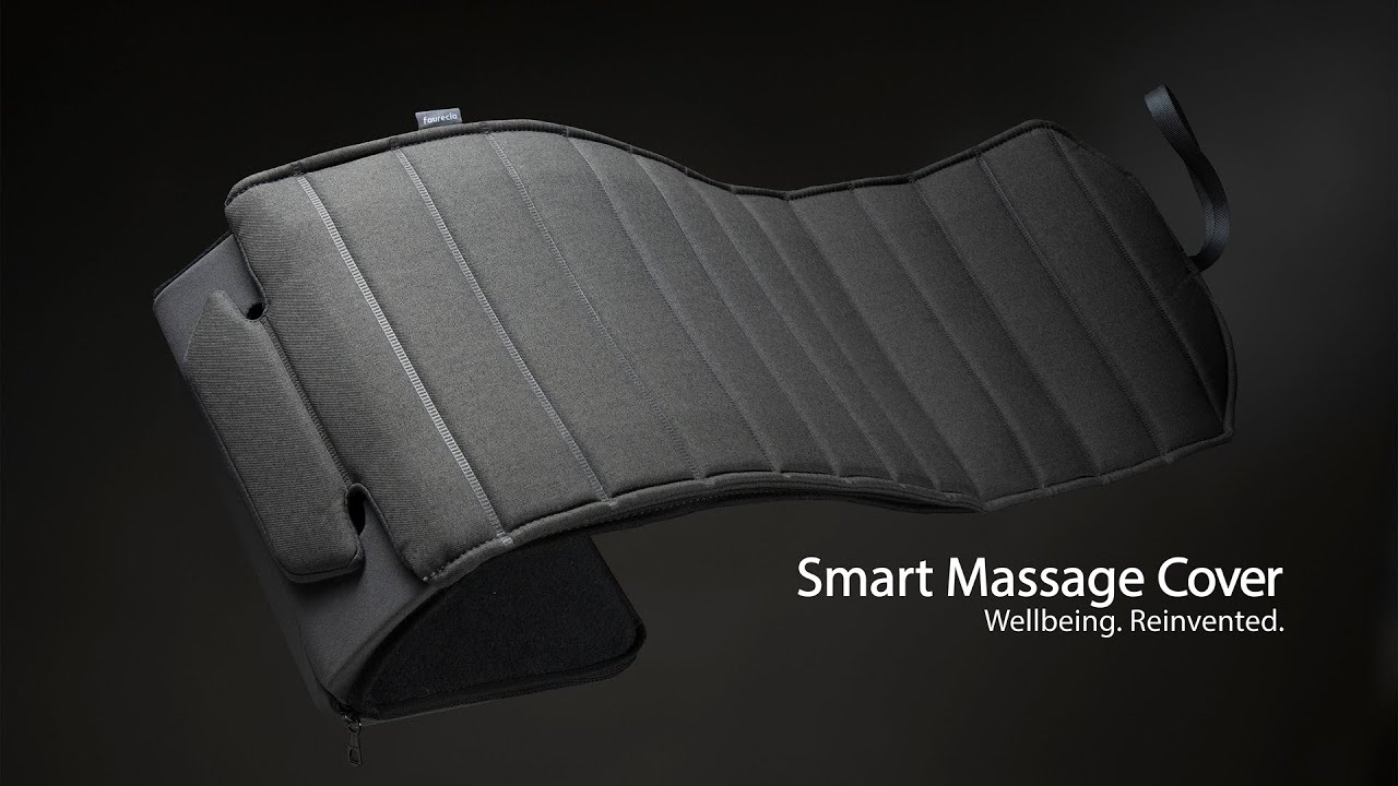 Faurecia Smart Massage Cover, Auto-Massage-Sitzauflage mit App-Steuerung  und integriertem Akku, PKW-Sitzaufleger zertifiziert von der Aktion  Gesunder Rücken, Sitzauflagen, Sitzbezüge und Sitzauflagen für PKWs, Autositzbezüge & Auflagen