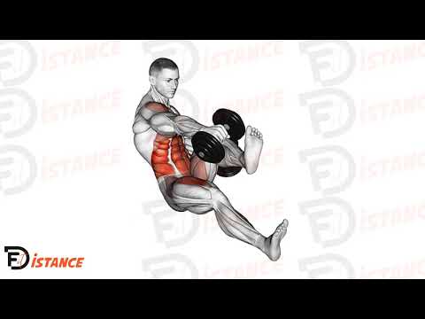 Crunch alterné avec haltères - Exercice Crunch alterné avec haltères en vidéo