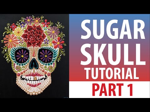 Dotted Sugar Skull - Part 1 of 2 Dotting Pattern How to paint a sugar skull