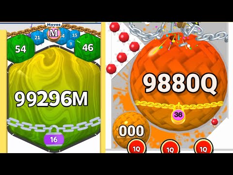 Satisfying Mobile Gameplay/ Puff Up balloon puzzle game vs Puff balloons 2048 - ball gameplay part 2