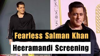 Salman Khan arrives in a Gunmen TIGHT Security at Sanjay Leela Bhansali's Heeramandi Screening