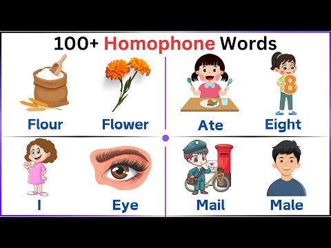 100 Homophones with Meanings | Fun Vocabulary Lesson for Kids | Easy English Vocabulary | Homophones