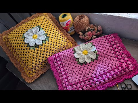 Capa de Almofada em Crochê/ Passo a Passo/ @Rogercroche2